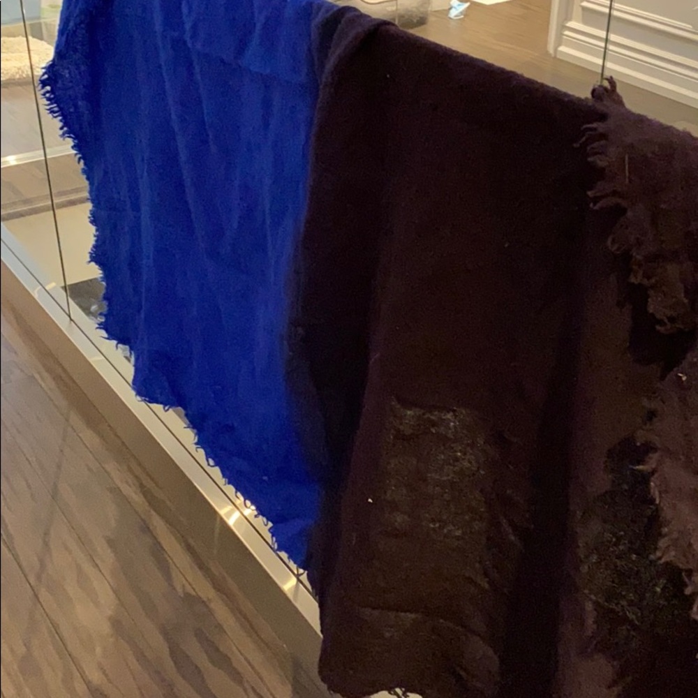 Wilfred black to blue ombré blanket scarf